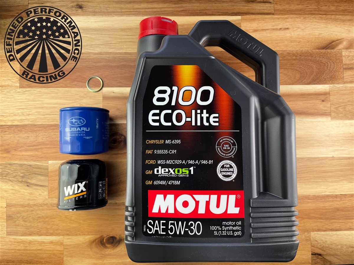 Oil Service Kit Motul 5W30 Eco-Lite 5L with OEM 02-14 WRX / 04-21 STI