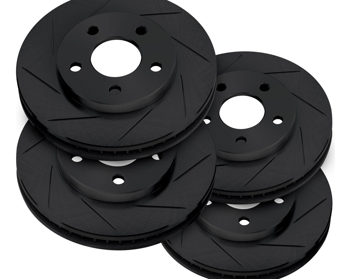 RotorPro Slotted Front and Rear Rotors with Black Zinc Coating 0407 STI